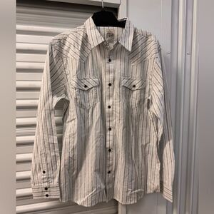 Moon shine spirit button up shirt, long sleeves, white,  size large NEW